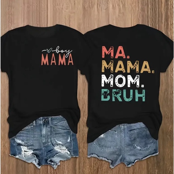 Tops - 983 ❤️ Trendy Plus Size Mama Letter Graphic Print T-Shirt Top Shirt
